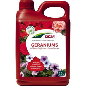 DCM - Vloeibare Meststof Geraniums, Srfinia &amp; Bloeiende Planten  -  2,5l