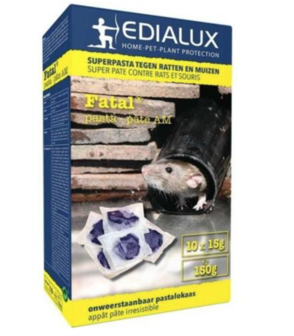 Edialux Tuinproducten -  muizen- en rattenvergif fatalpasta 150gr