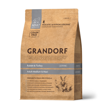 Grandorf - Rabbit &amp; Turkey Adult Medium &amp; Maxi - 3 kg