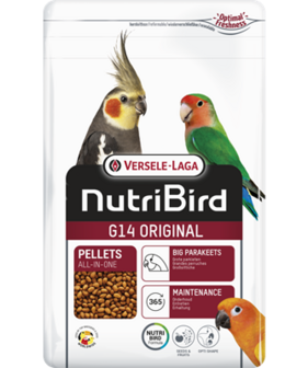 NutriBird pelletvoeding - G14 Grote Parkiet Original -  1 kg