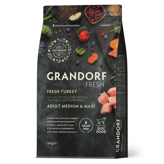 Grandorf - Fresh Turkey - Adult Medium &amp; Maxi - 10 kg